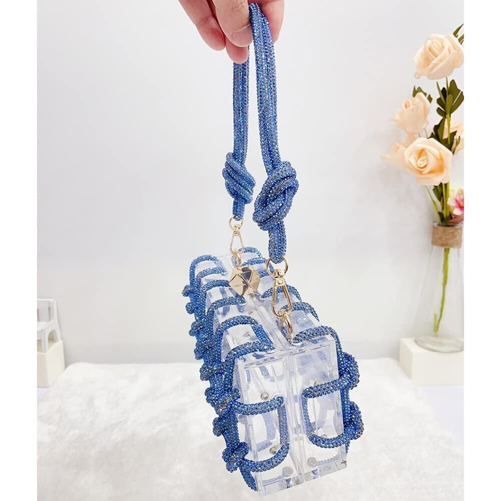 2988 Clear Acrylic Bag Rhinestone Acrylic Clutch Crystal Evening Purses View 3